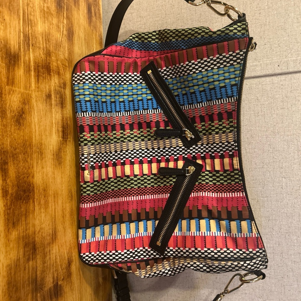 Vera Bradley Red and Blue Geometric Shoulder Bag